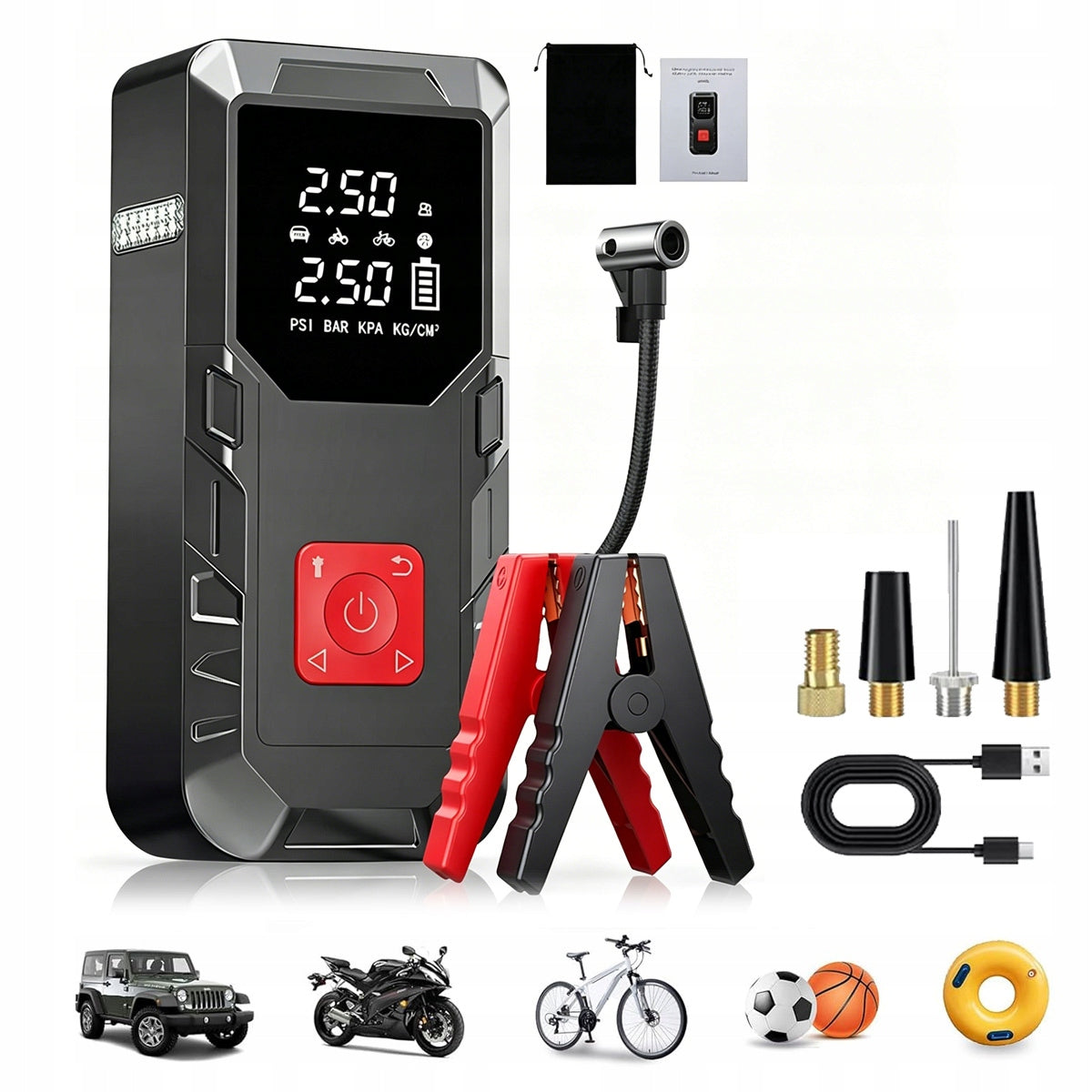 POWERFUL JUMP STARTER START BOOSTER POWERBANK 12V SET 99800mAh