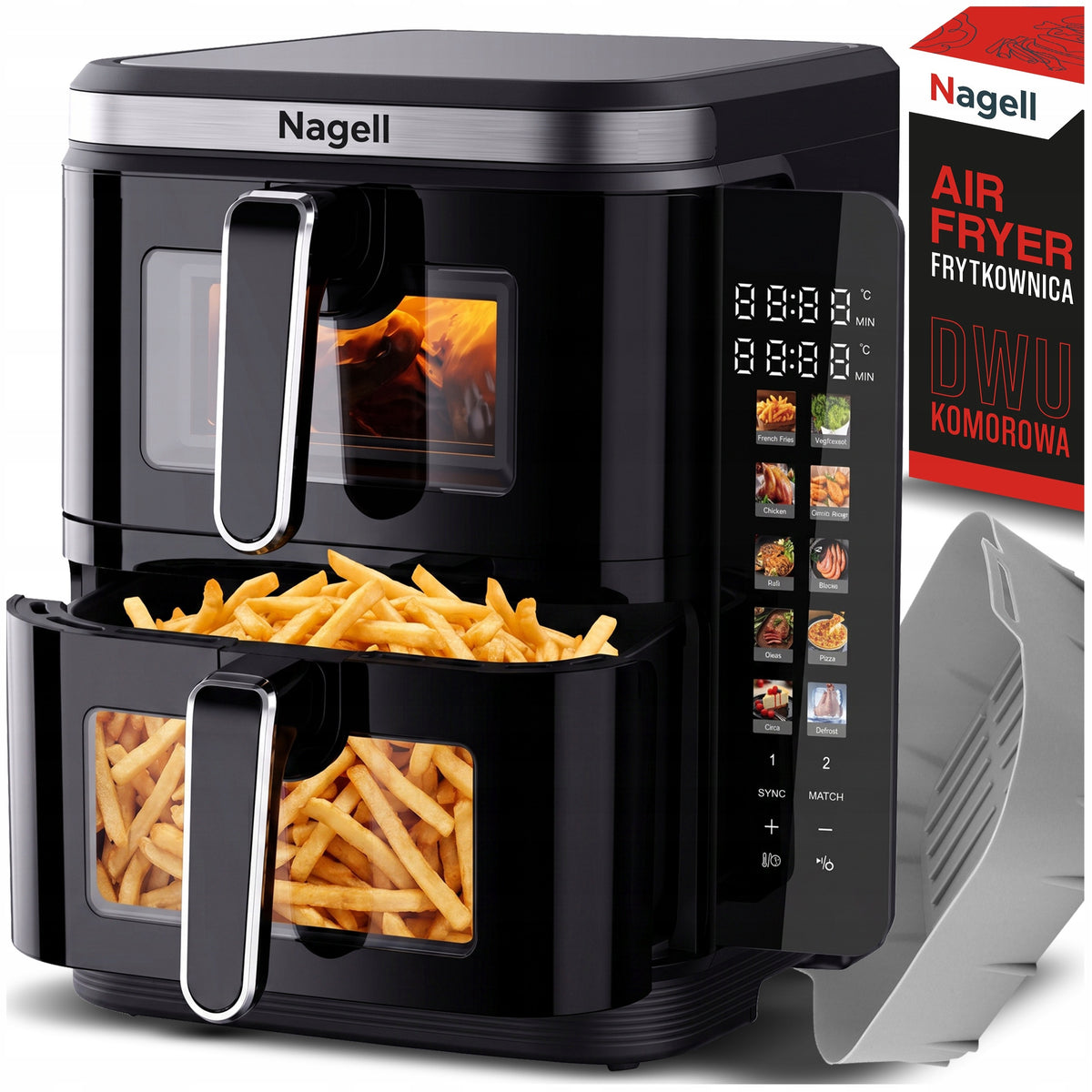 POWERFUL LARGE FAT FREE AIR FRYER 2800W AIRFRYER DOUBLE 11L + FREEBIE