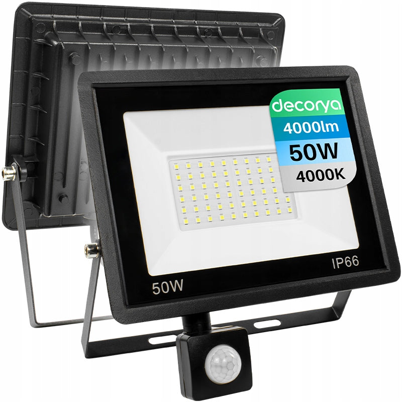 POWERFUL OUTDOOR HALOGEN FLOODLIGHT LED HEADLIGHT MOTION SENSOR IP66 50W