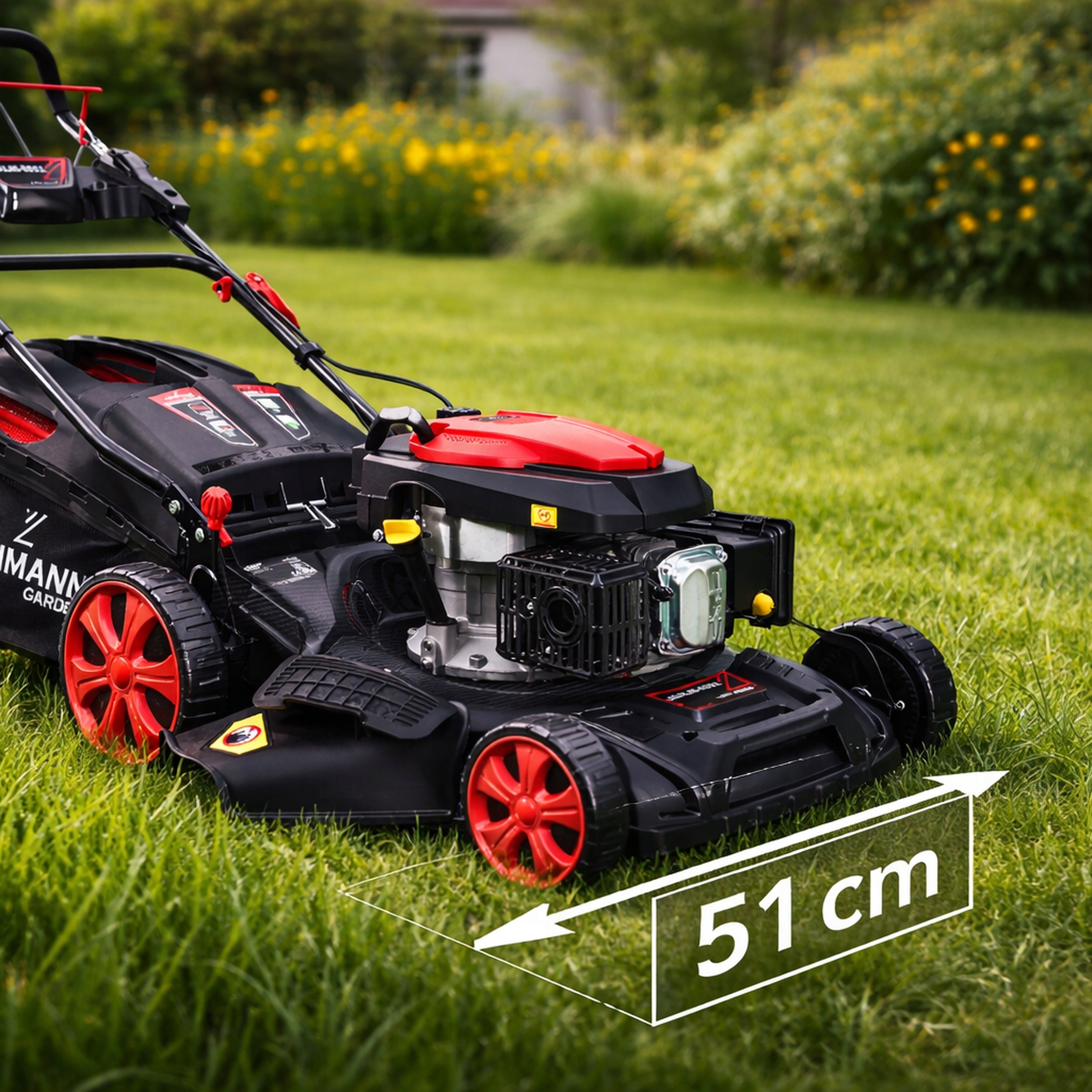 POWERFUL PETROL MOWER WITH 53CM DRIVE ENGINE 196CC REVERSE NEW MODEL 9IN1 Series GARDEN