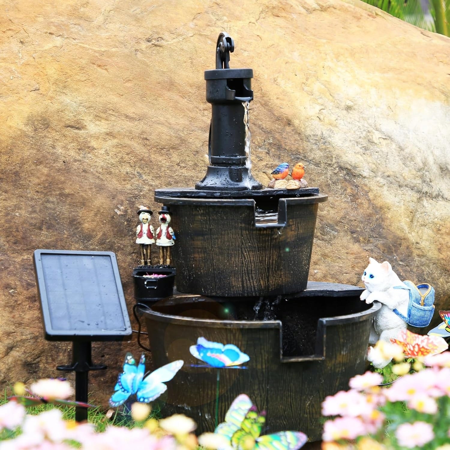 POWERFUL SOLAR FOUNTAIN PUMP FOR POND WATER 5W WITH 4 NOZZLES Power 2.5 W