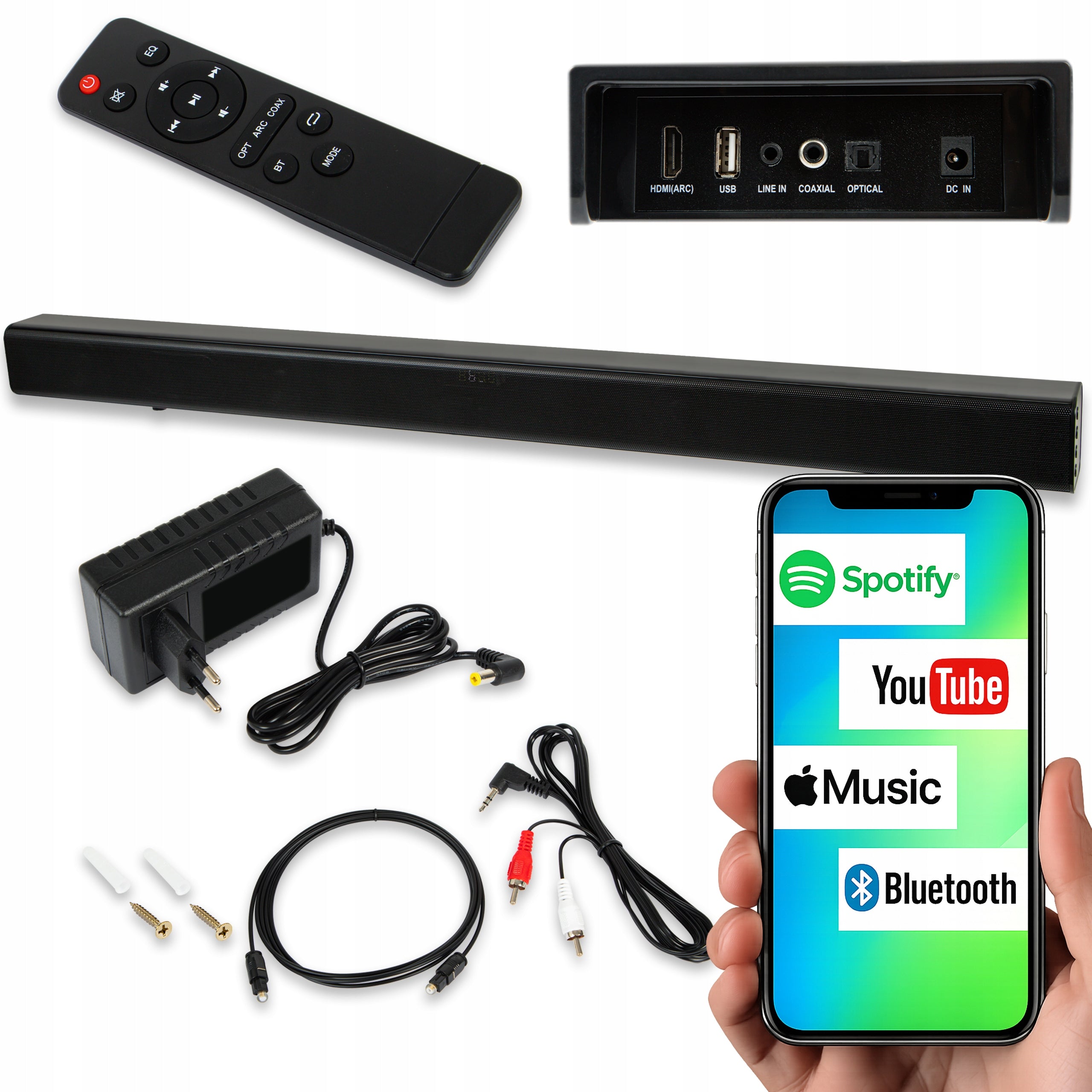 POWERFUL SOUNDBAR BLUETOOTH SPEAKER USB HDMI TV 120W AUX SET