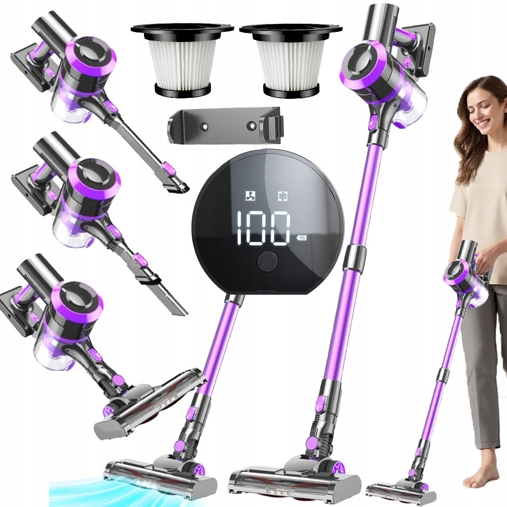 POWERFUL UPRIGHT VACUUM CLEANER CORDLESS HANDHELD CYCLONE BAGLESS 4IN1 2.5AH