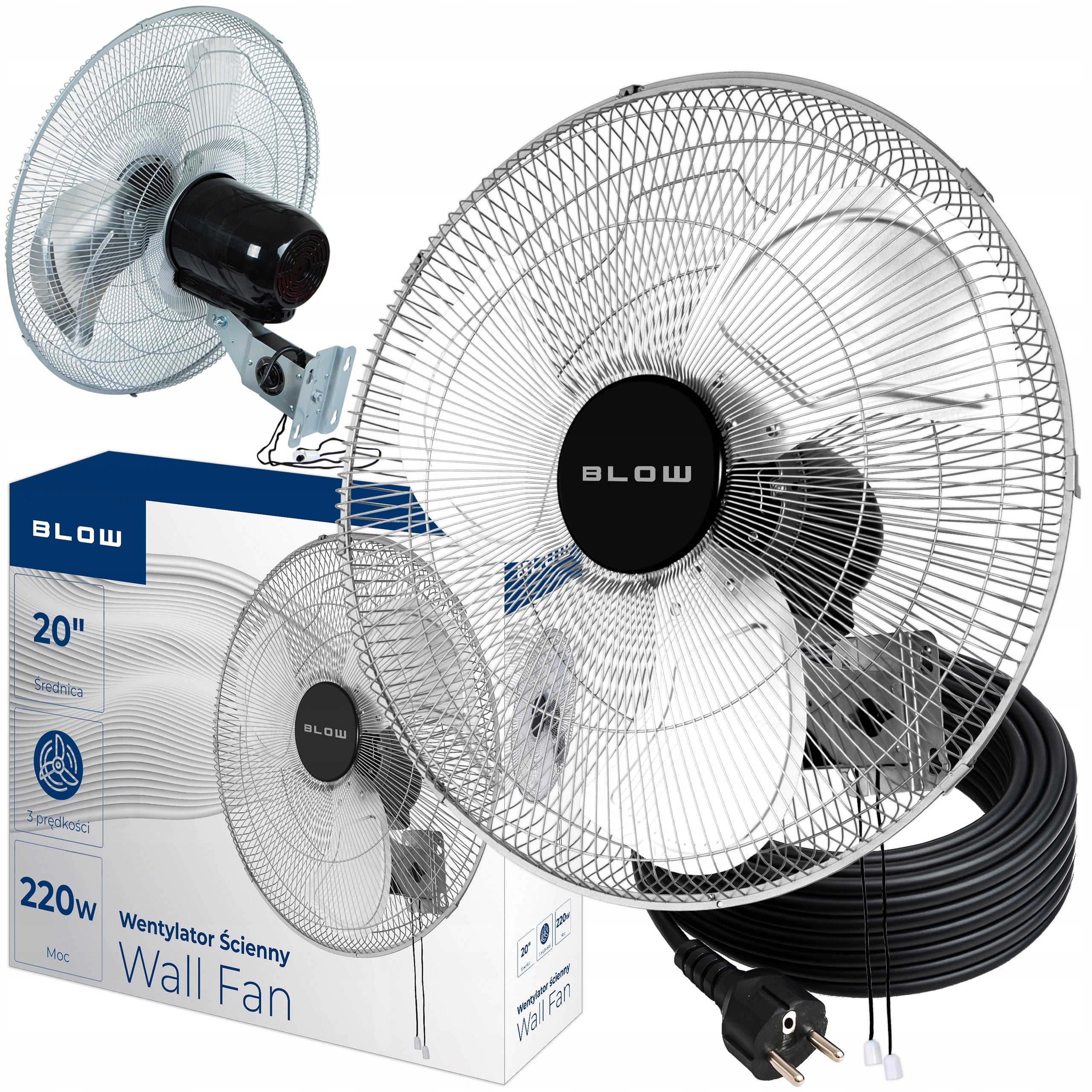 POWERFUL WALL FAN 220W 50CM CIRCULATOR QUIET