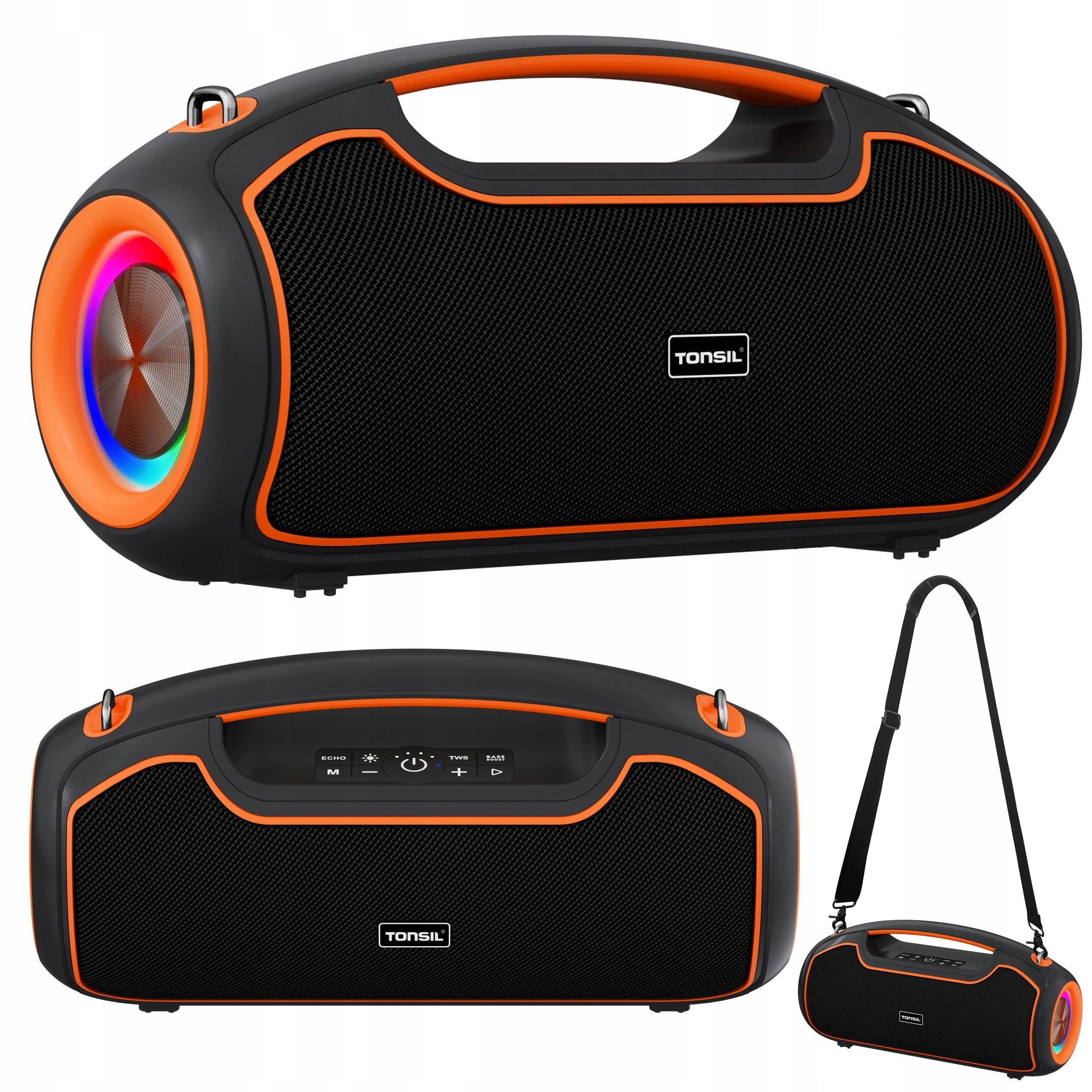 POWERFUL Wireless Speaker TONSIL BEAT TWS Bluetooth AUX USB TF BT LED