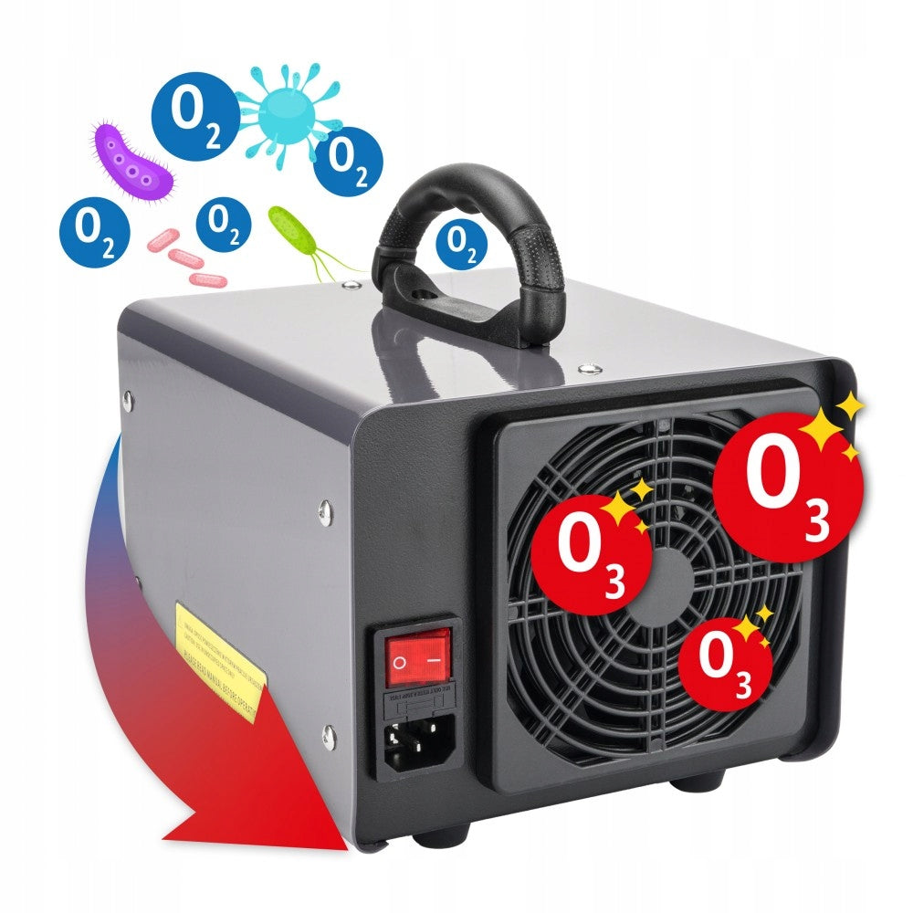 POWERMAT OZONE GENERATOR POWERFUL 60 000 MG/H OZONATOR + TIMER PM-GOZ-60T Dominant color silver/gray