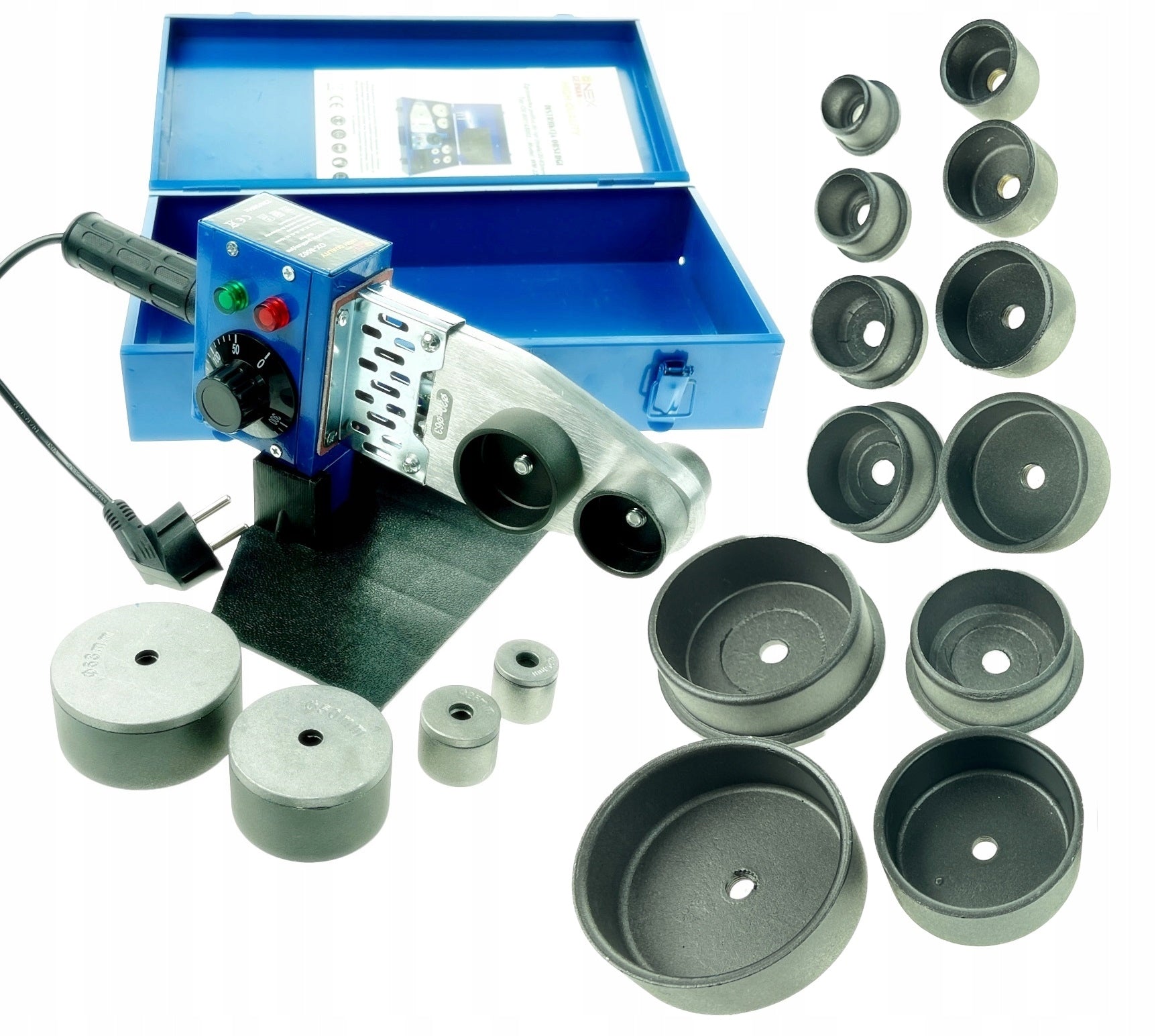 PP PVC PIPE WELDING MACHINE STRONG 6 DIES 1200W Maximum power 1200 W