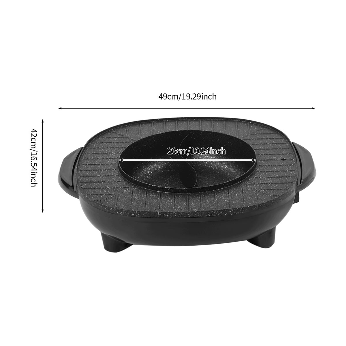 PRACTICAL ELECTRIC GRILL HOT POT, 49X42X12CM, 2000W, 3L, 26CM, 5-6P Manufacturer code BI-ZQF7637-681