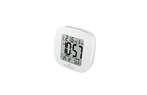 PRECISION ALARM CLOCK WHITE WITH LCD BACKLIGHT DATE DAY ALARM FOR HOME Model SWC5908151164266