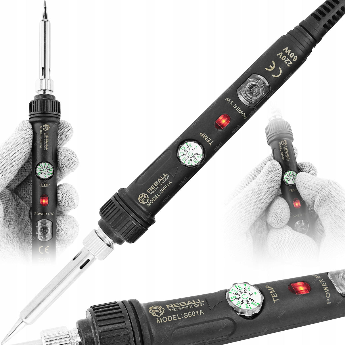 PRECISION SOLDERING IRON FLASK S601A 60W WITH TEMPERATURE CONTROL SET 49in1 Manufacturer code ZESTAW LUTOWNICA ETUI S601A MIERNIK V4