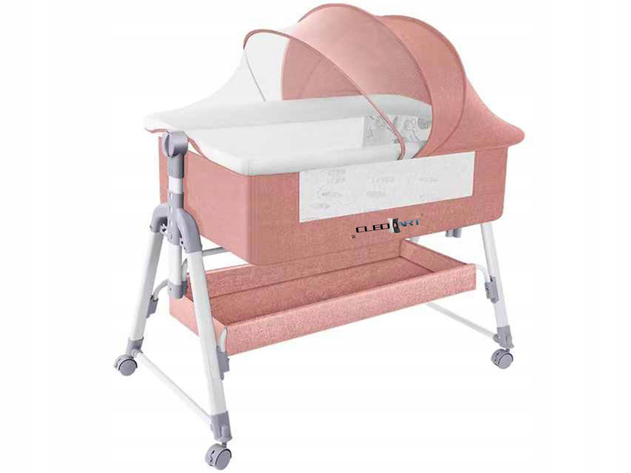 PREMIUM HQ COT FOLDING TRAVEL CRADLE MOSQUITO NET BASKET PINK