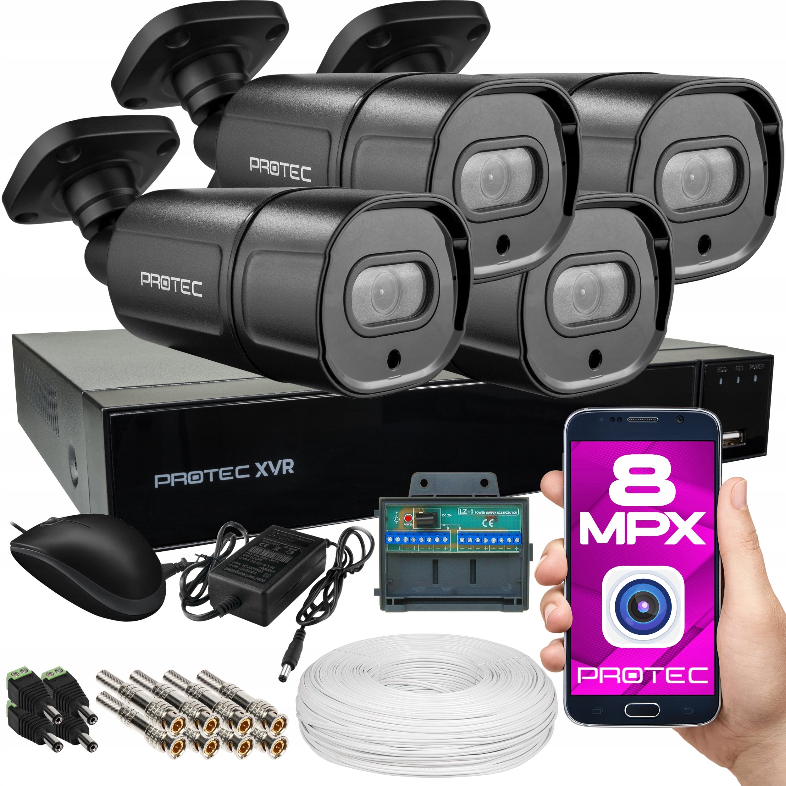 PREMIUM SURVEILLANCE KIT 4 CAMERAS 4K 8MPX BLACK UHD EXTERNAL
