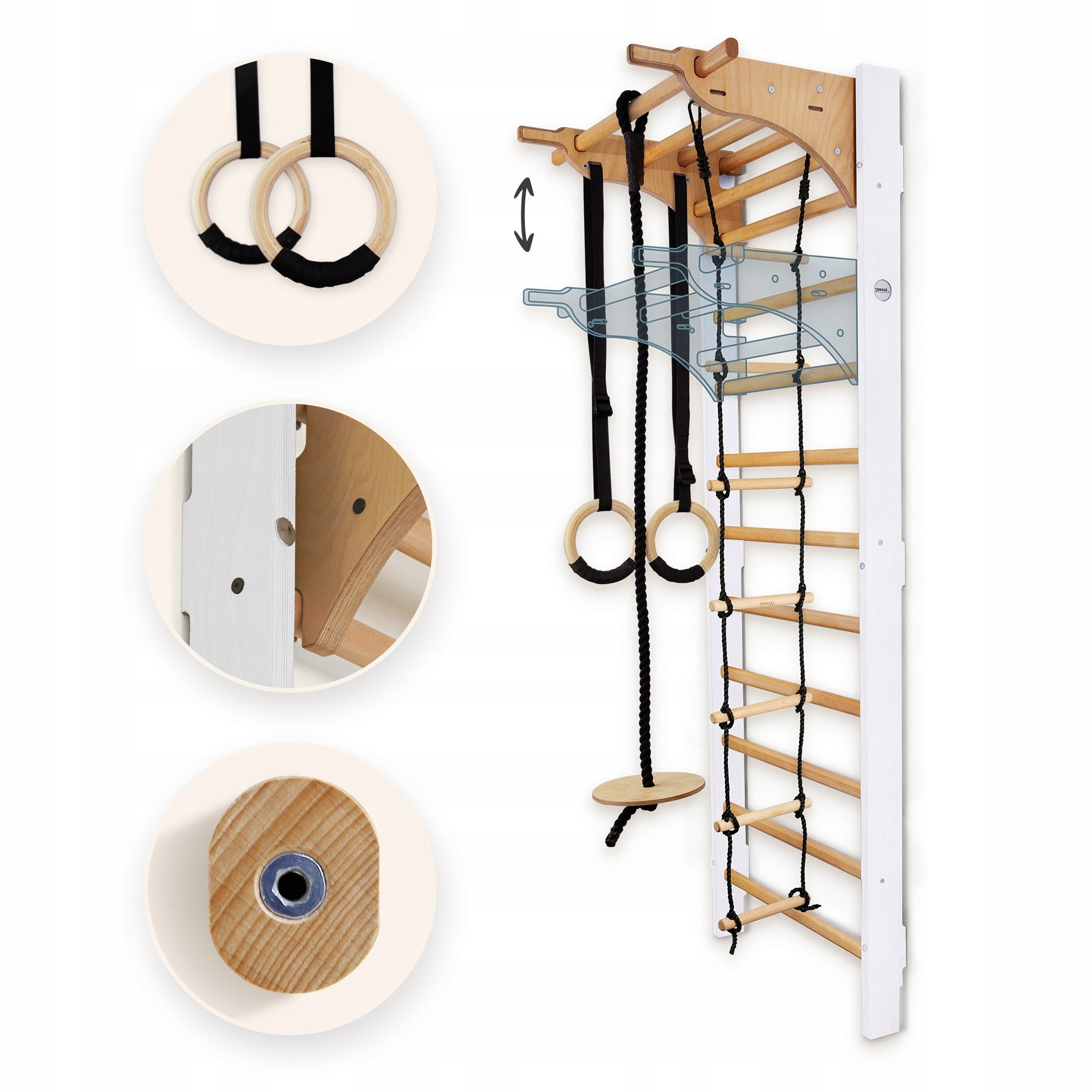 PREMIUM gymnastic ladder for exercise children adults BALANCE MAX white