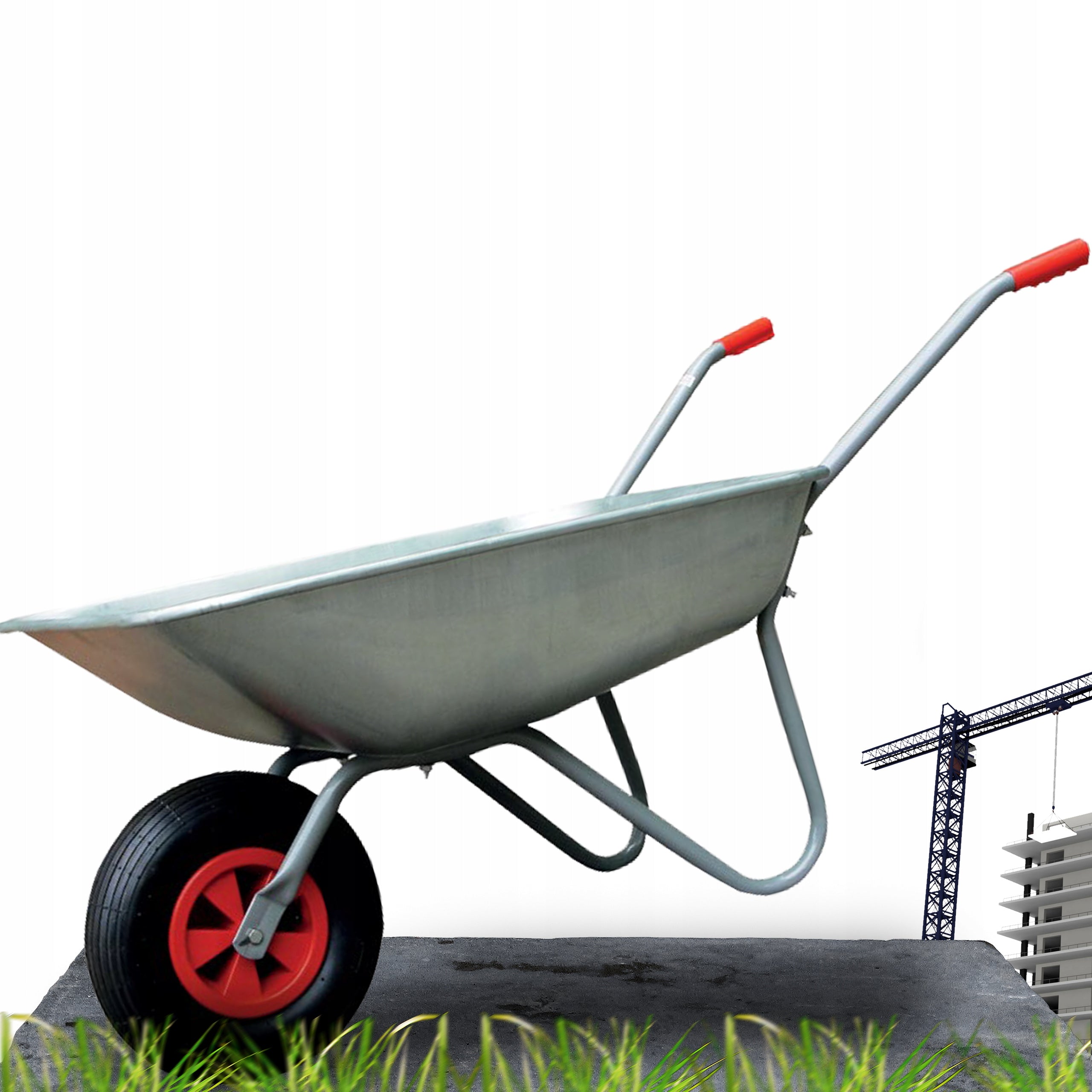 PRESSED WHEELBARROW 80L 90KG ALTRAD T-069 PRESSED GALVANIZED WHEEL 350MM