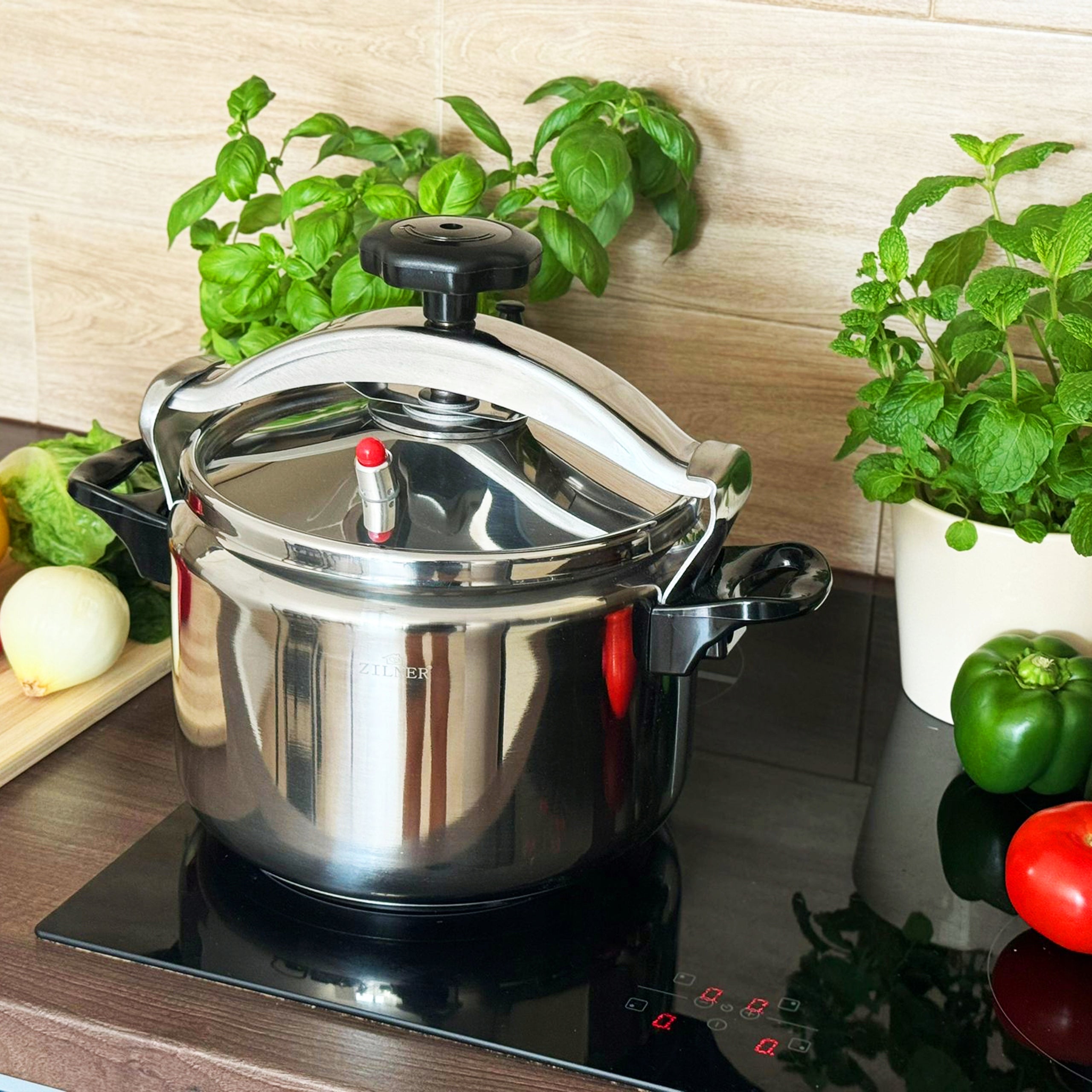 PRESSURE COOKER 7L PRESSURE POT FOR INDUCTION / GAS + LID 2in1 ZILNER Packaging status original