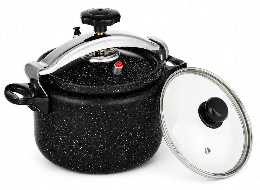 PRESSURE COOKER MAPLEBERG 7 LITERS POT STEEL PRESSURE LID BLACK Packaging status original