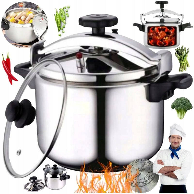 PRESSURE COOKER ZILNER 11 LITERS PRESSURE STEEL POT INDUCTION LID 2in1