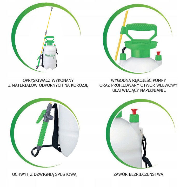 PRESSURE HAND SPRAYER 5L + LANCE 153cm FIBERGLASS ADJUSTMENT Packaging status original
