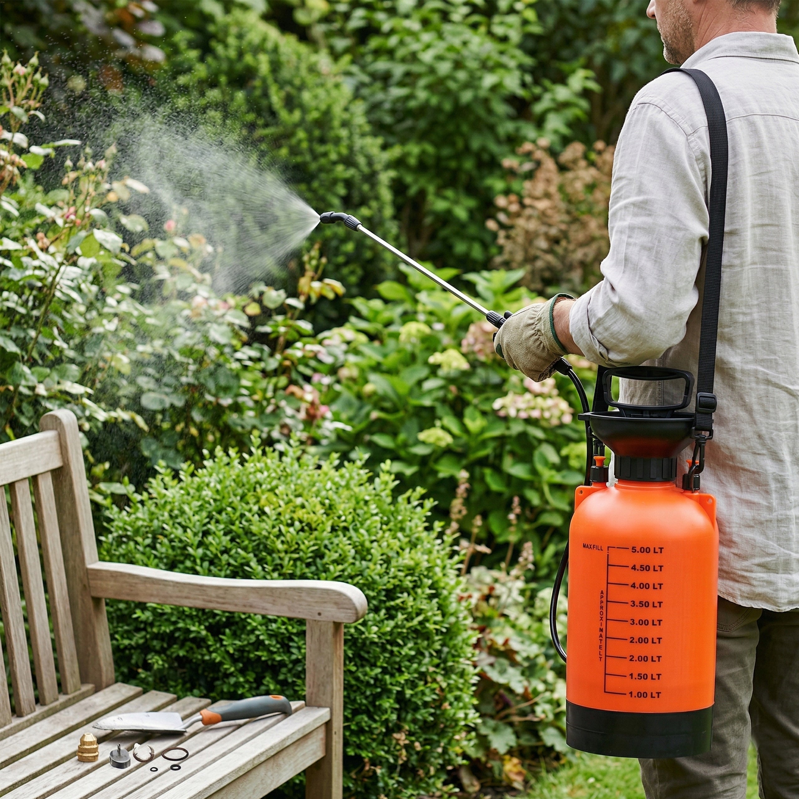 PRESSURE SPRAYER MANUAL GARDEN NOZZLE ADJUSTMENT 5L LANCE HOSE 185 cm Manufacturer code OPRYSKIWACZ CIŚNIENIOWY DO OGRODU RĘCZNY