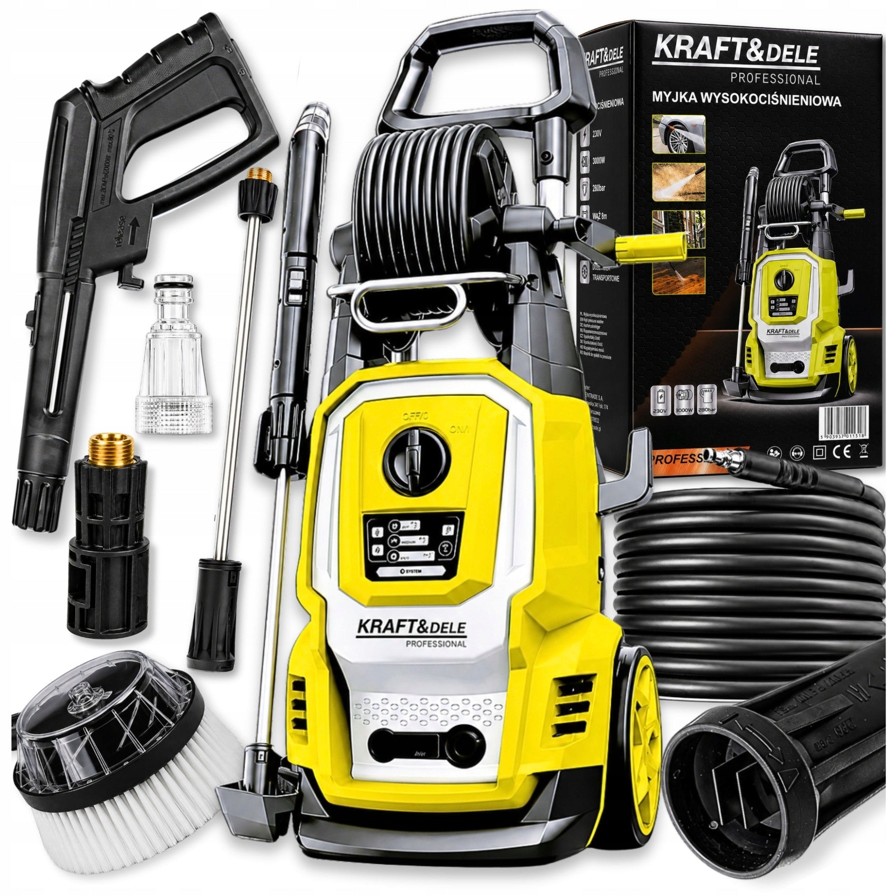 PRESSURE WASHER 280 BAR BRASS PUMP STRONG FOR CAR CUBE 3000W