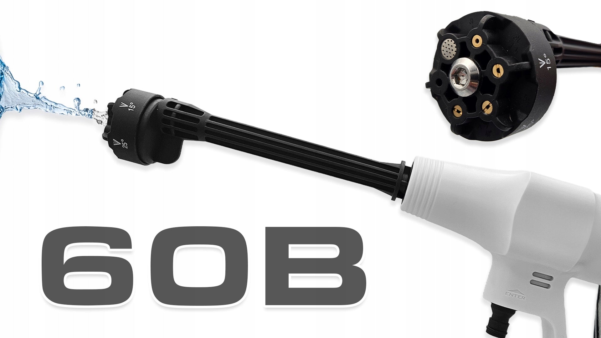 PRESSURE WASHER CORDLESS GARDEN MULTI NOZZLE 60 BAR 2X AKU SET Maximum power 1000 W