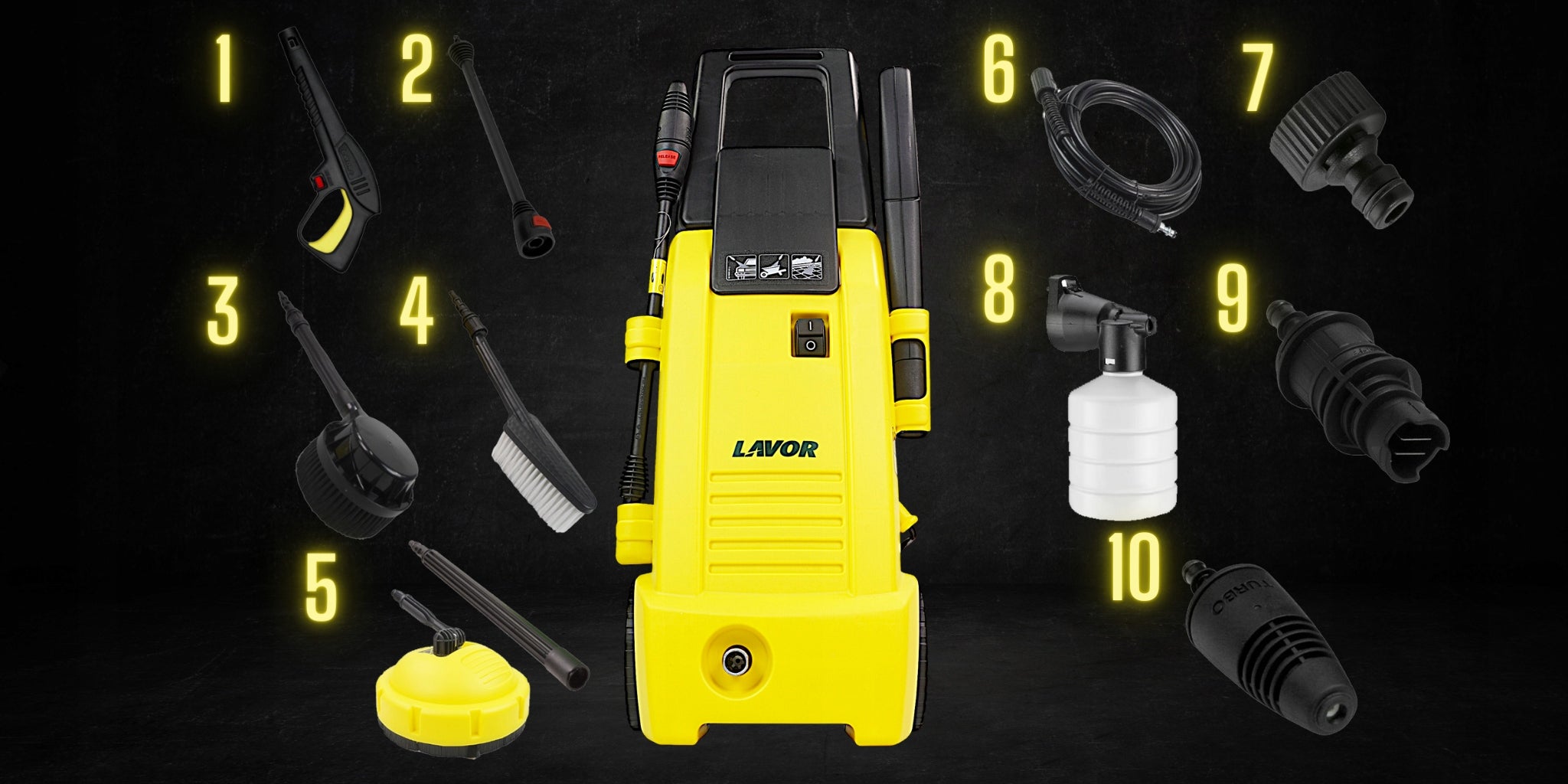 PRESSURE WASHER LAVOR NINJA + CUBE SET ALUMINUM PUMP 1800W PRO Maximum power 1900 W