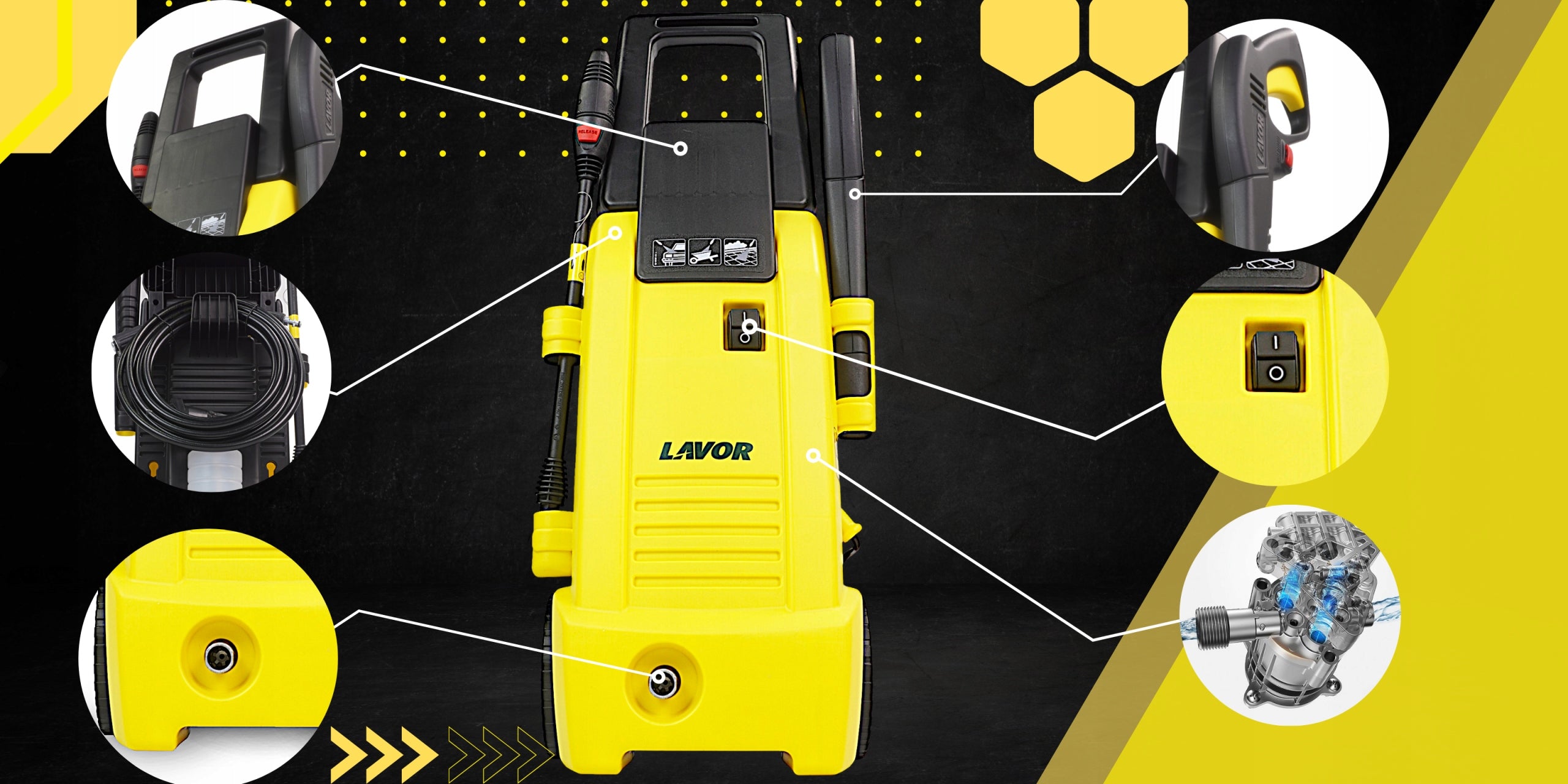 PRESSURE WASHER LAVOR NINJA + CUBE SET ALUMINUM PUMP 1800W PRO Operating pressure 140 bar