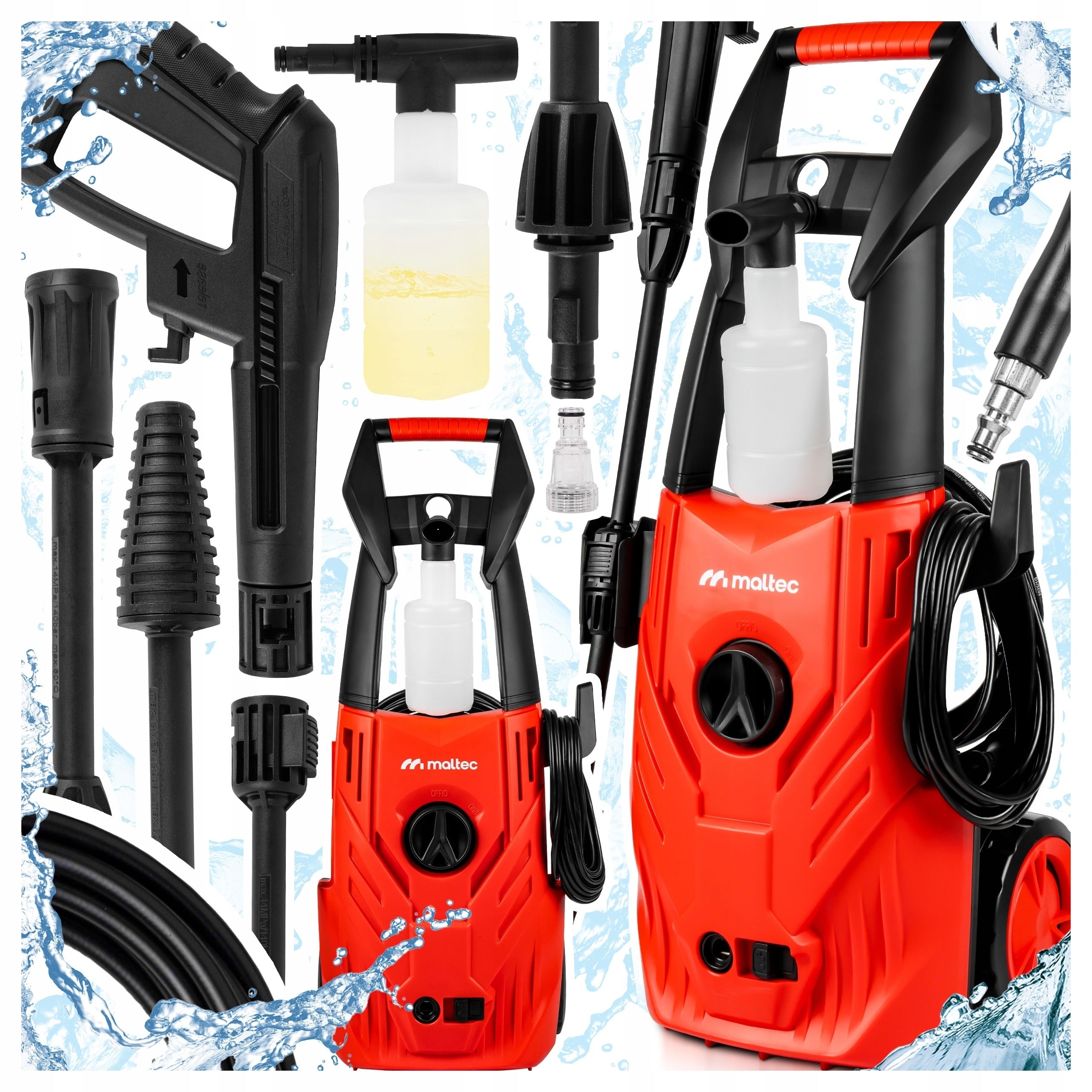 PRESSURE WASHER MalTec COMPACT SELF-SUCTION ALUMINUM TURBO POWERFUL PUMP