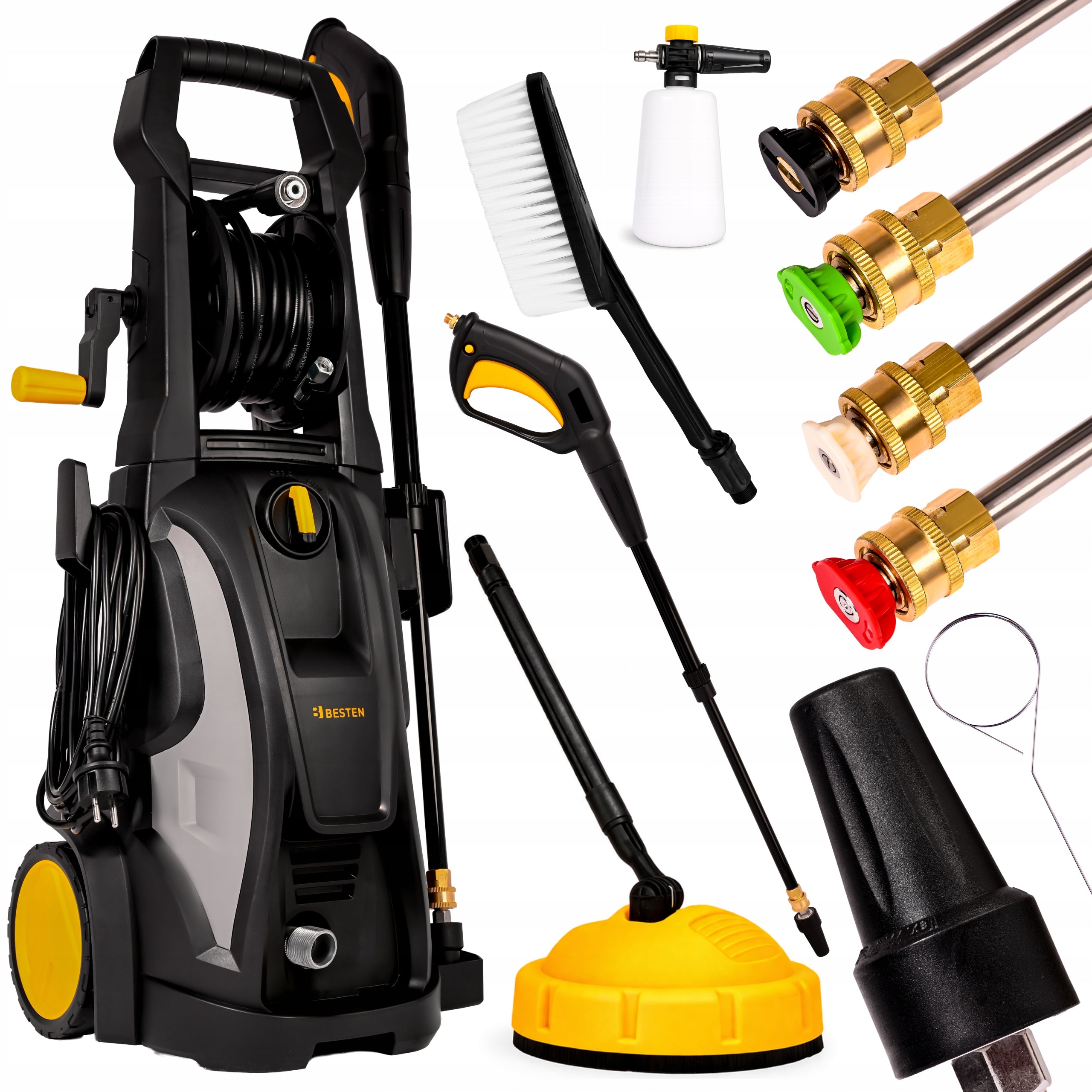 PRESSURE WASHER POWERFUL 180bar ALUMINUM PUMP 2400W BESTEN TURBO SET