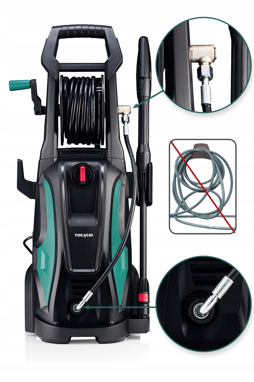 PRESSURE WASHER POWERFUL 180bar ALUMINUM PUMP 2400W TURBO L8 ALU SET Brand Tokachi