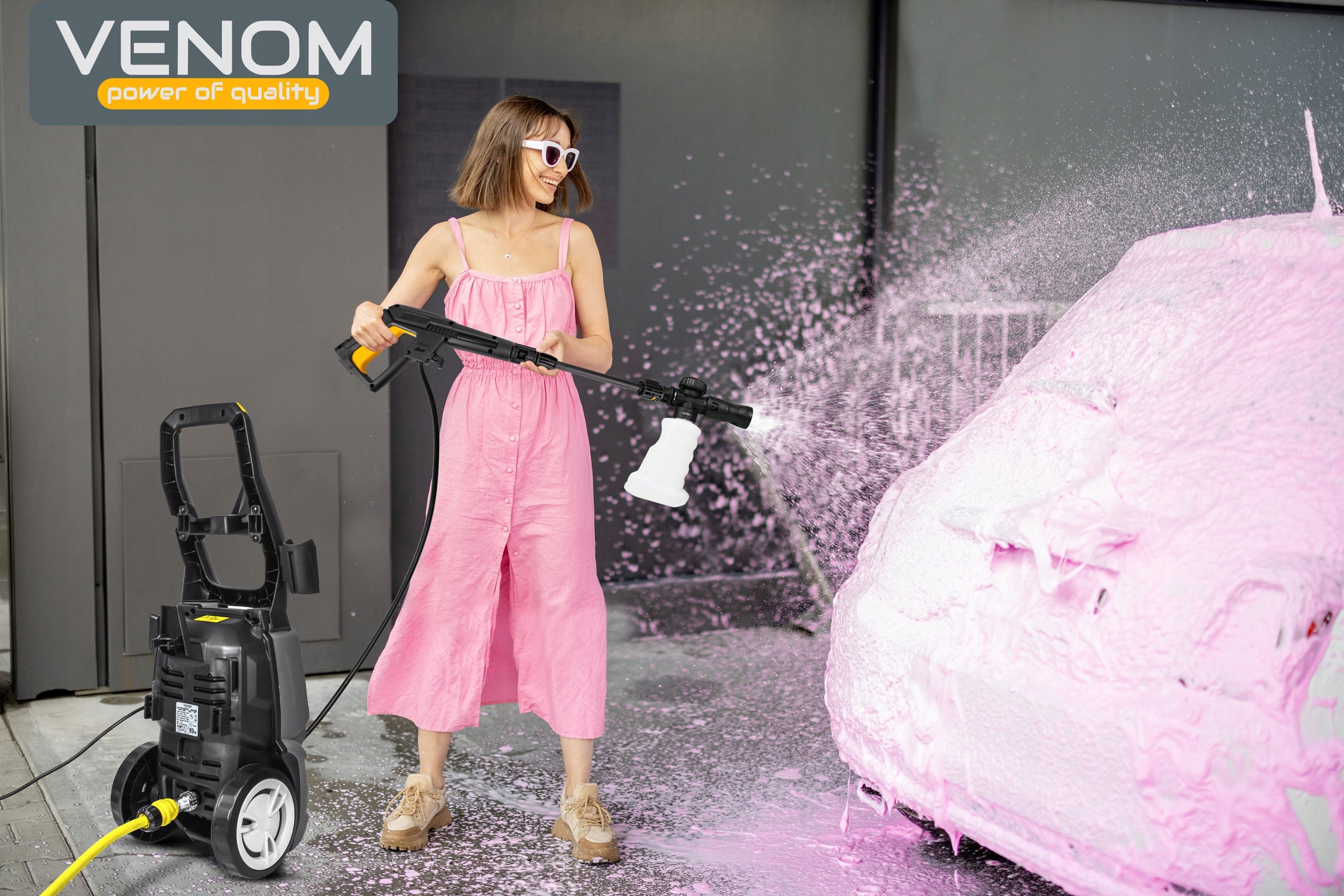 PRESSURE WASHER VENOM ALUMINUM PUMP FOR CUBE CAR GARDEN FOAMER Model Myjka ciśnieniowa VENOM Do Kostki brukowej Ogrodu