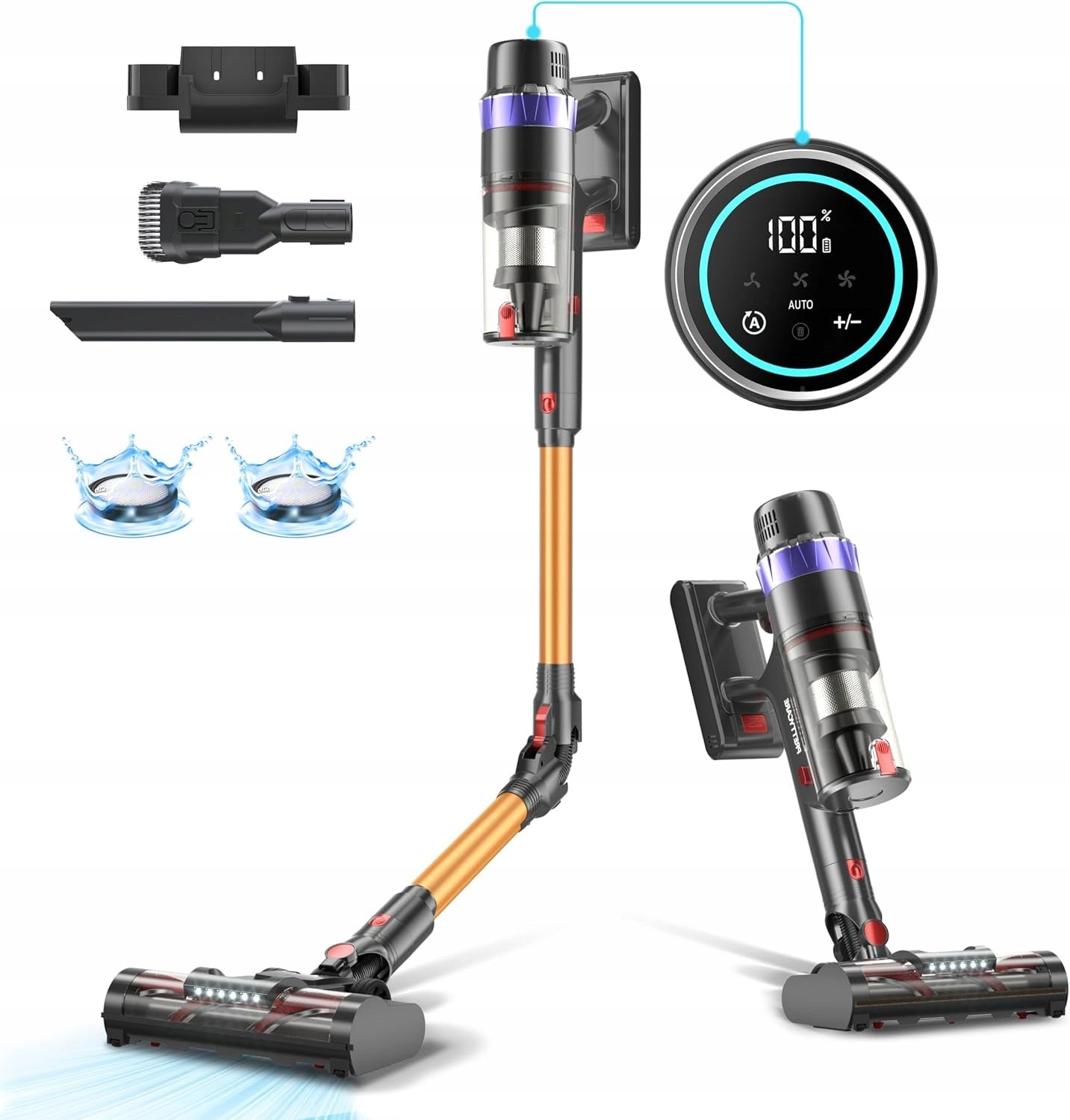 PRETTYCARE Cordless Vertical Quiet Wireless Hair Vacuum Cleaner Brand no brand