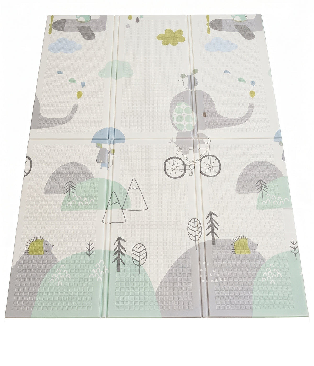 PRIMABOBO Foam Mat Double Sided Folding 120x180 for Kids Elephant Grey Packaging status original