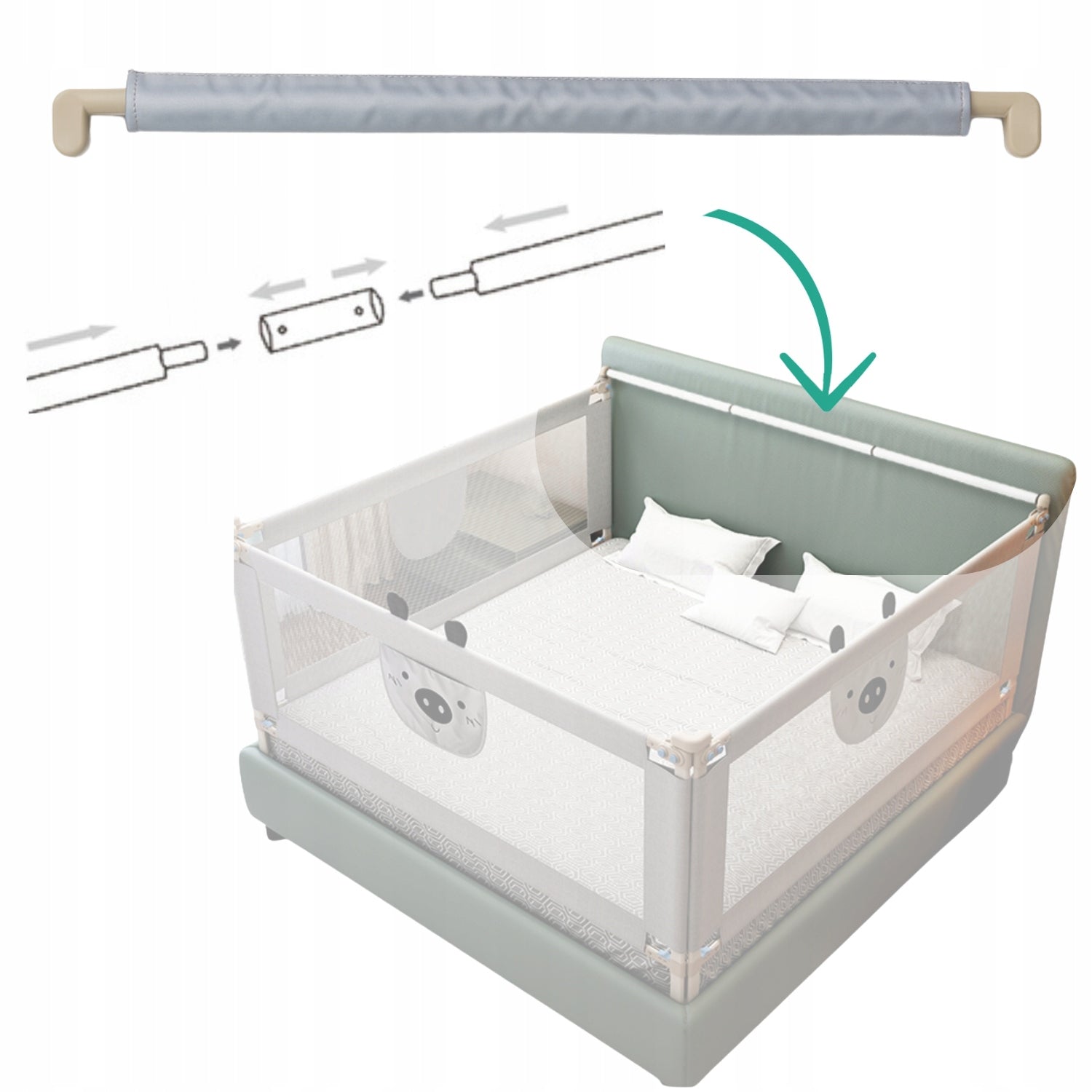 PRIMABOBO Stabilizing beam 140cm for bed railings BEAR, CLASSIC
