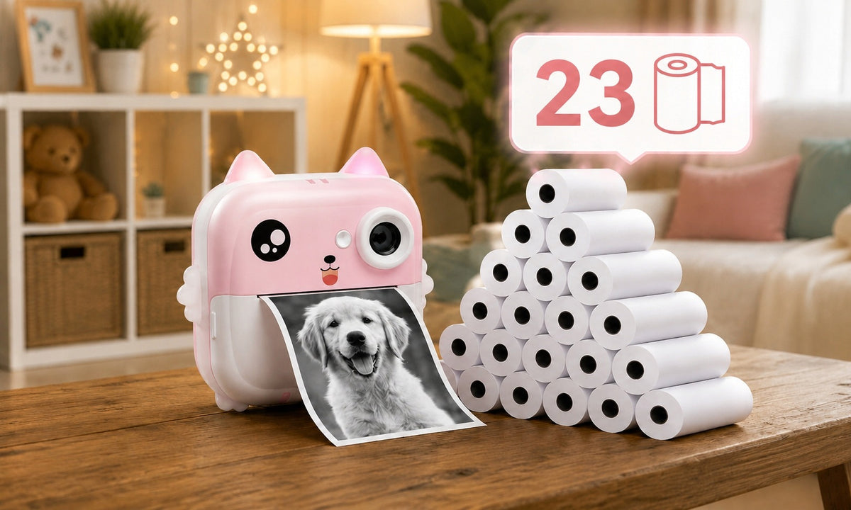 PRINT CAMERA MINI THERMAL PRINTER FOR CHILDREN 23 ROLLS INSTANT Packaging status original