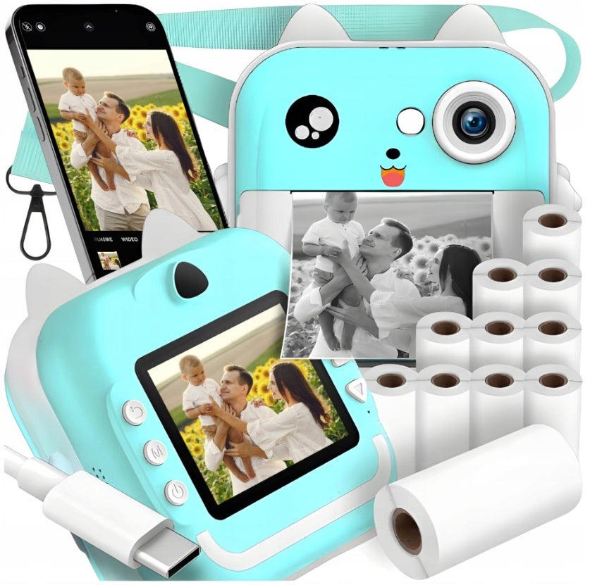 PRINT MINI THERMAL PRINTER FOR KIDS INSTANT CAMERA AND 11 ROLLS
