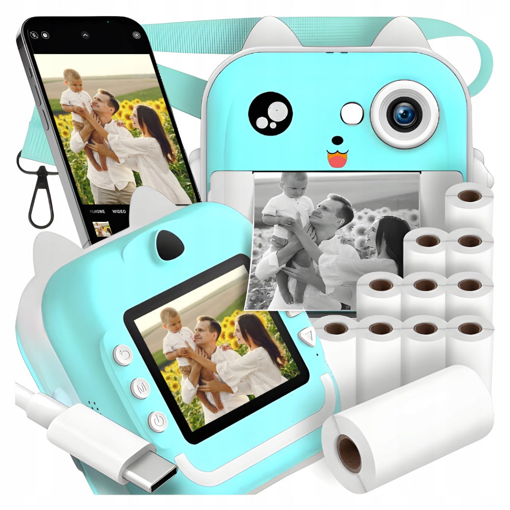 PRINTER MINI THERMAL PRINTER INSTANT CAMERA FOR CHILDREN AND 13 ROLLS