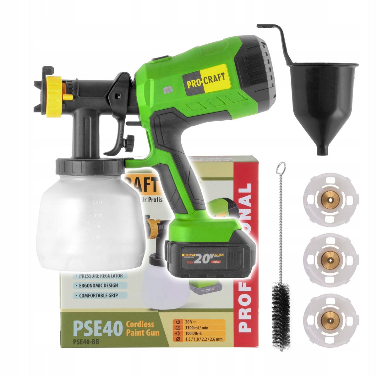 PROCRAFT Cordless spray gun 20V 2,0/2,5mm PSE40 BODY