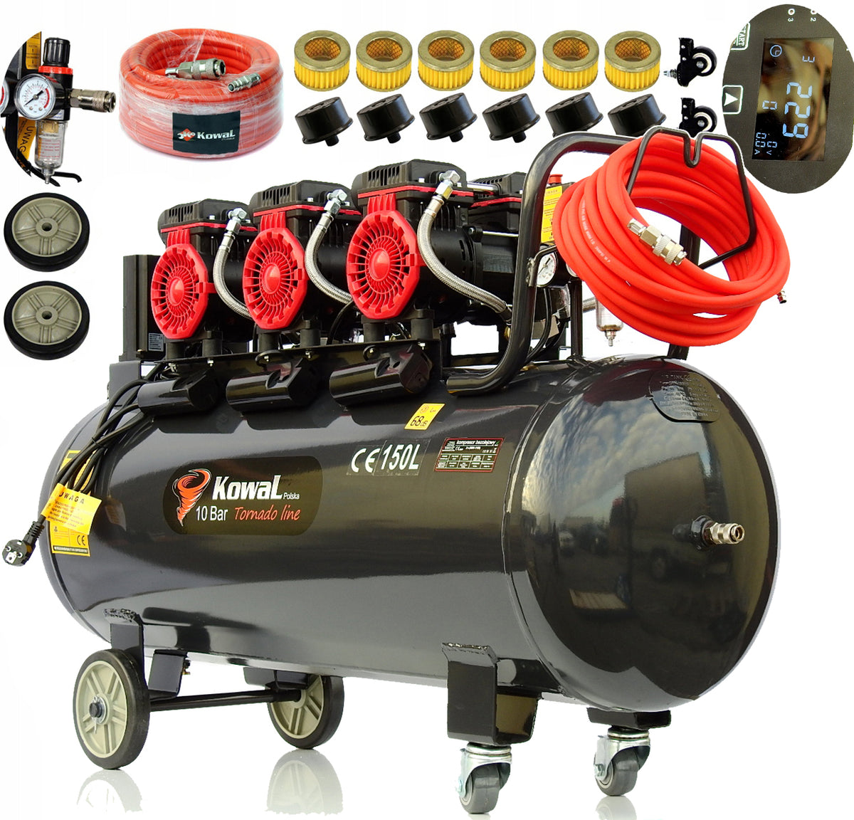 PROFESSIONAL 10 Bar compressor k28 oil-free 150L air compressor quiet