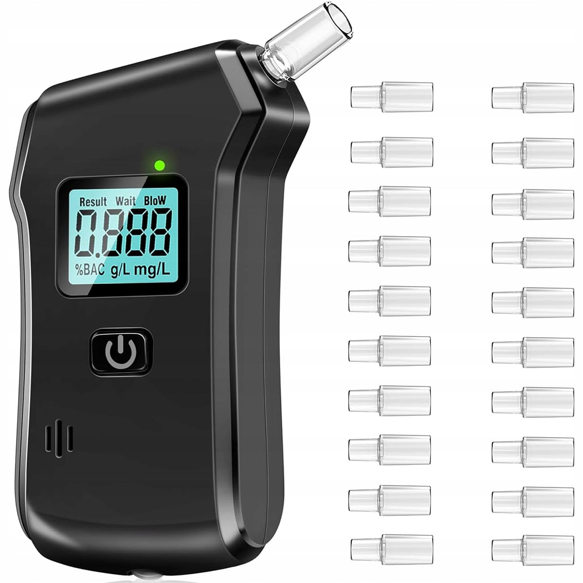PROFESSIONAL BREATHALYZER LIKE POLICE DIGITAL COMPACT + 20 MOUTHPIECES Brand no brand