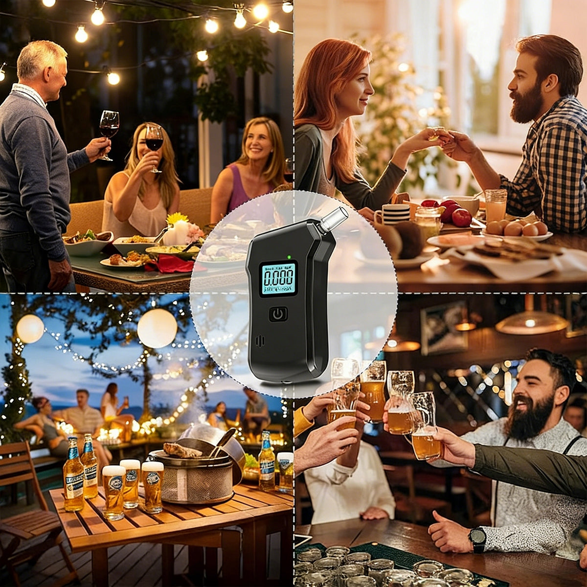 PROFESSIONAL BREATHALYZER LIKE POLICE DIGITAL COMPACT + 20 MOUTHPIECES Model 6921913708255