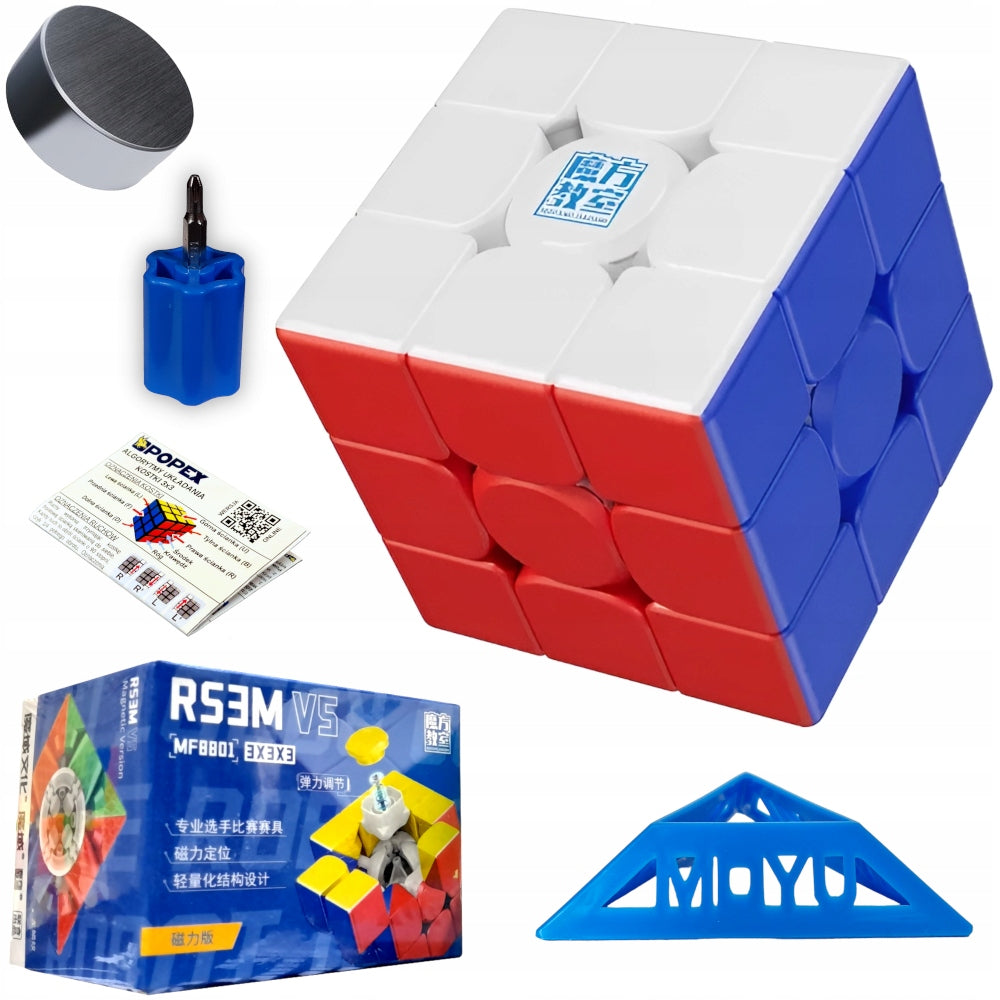 PROFESSIONAL CUBE 3x3 MAGNETIC MOYU RS3M V5 + STAND ALGORITHMS