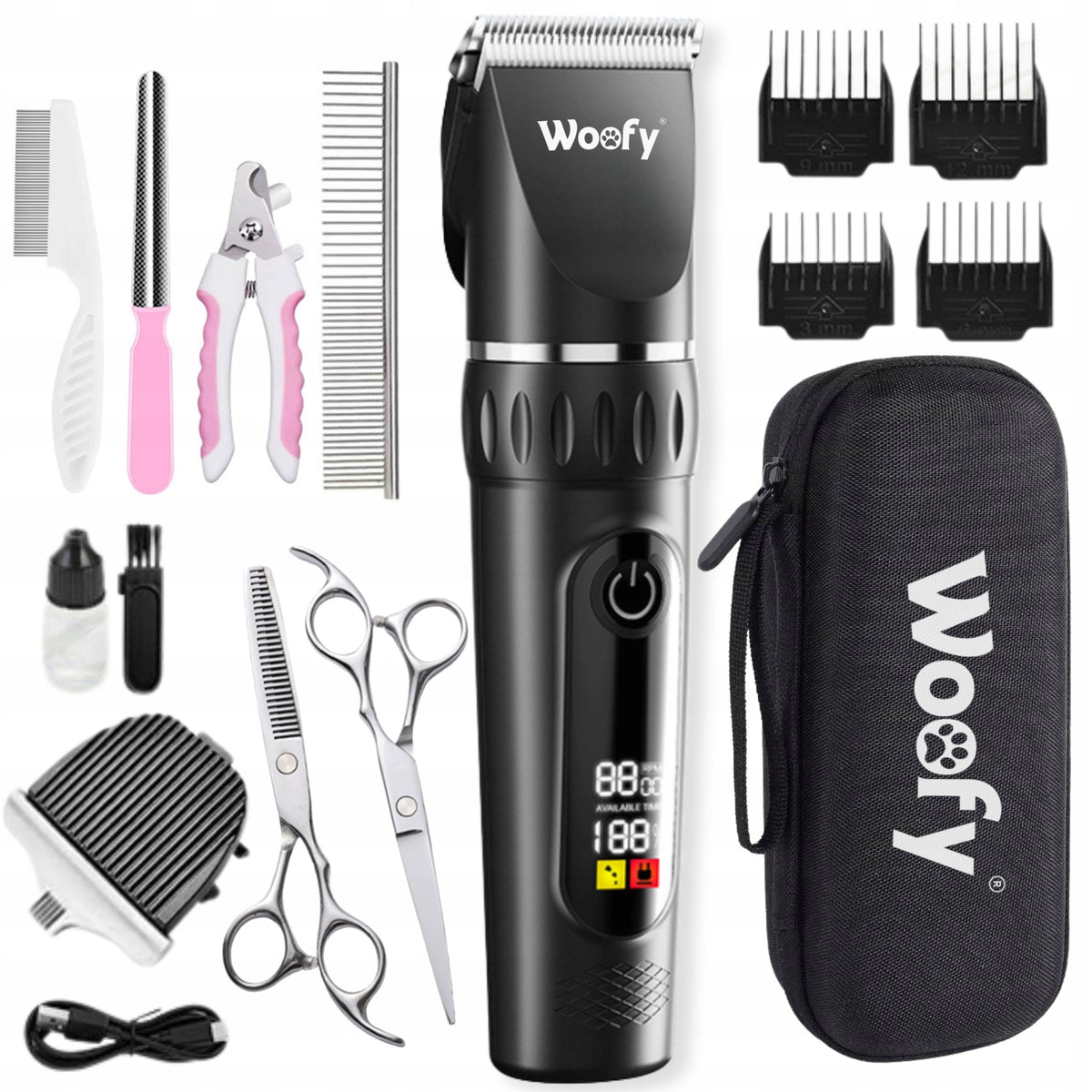 PROFESSIONAL DOG CLIPPER QUIET DOG TRIMMER 18in1 + CASE Packaging status original
