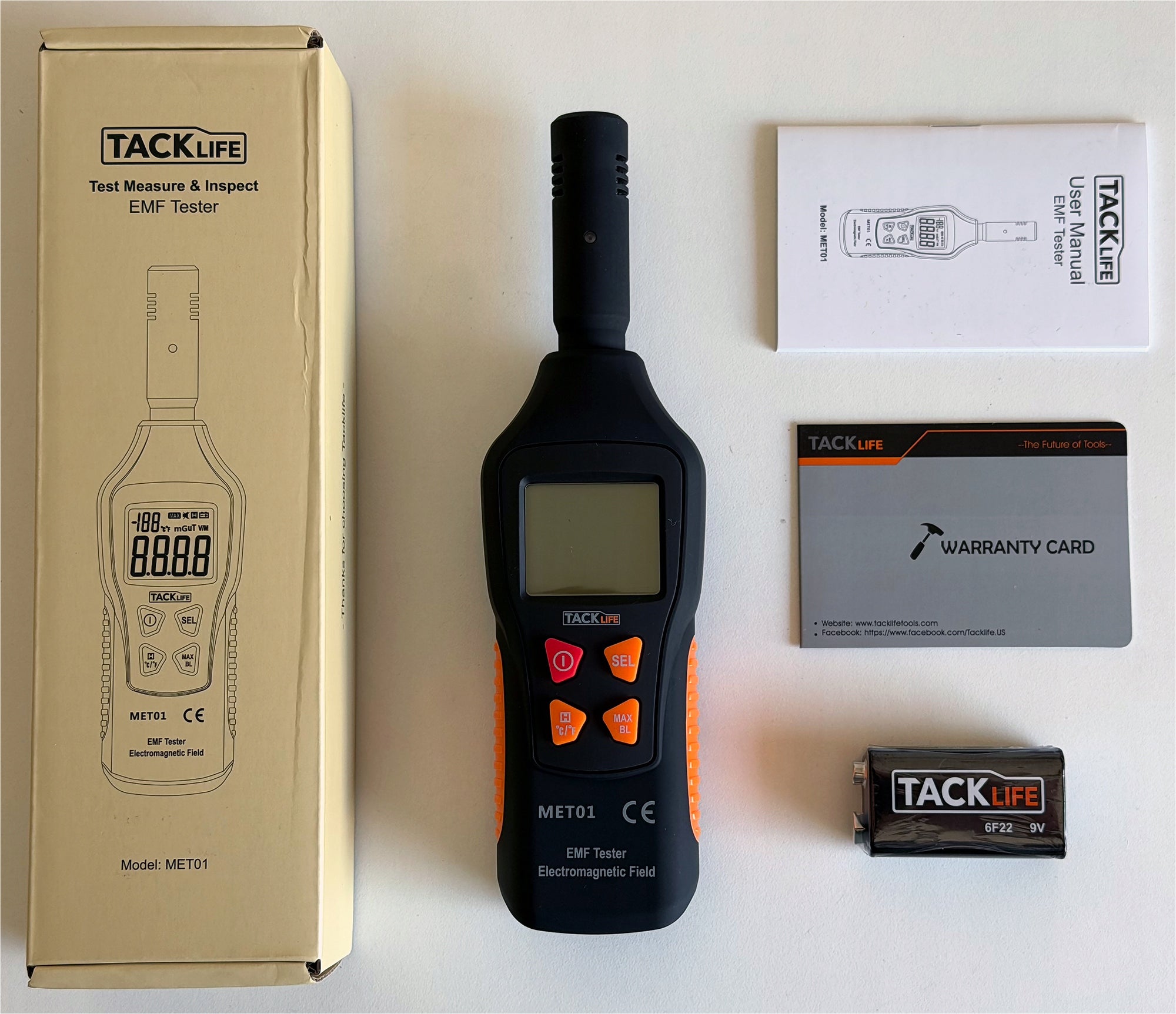 PROFESSIONAL Electromagnetic Field Meter Temperature Field Detector Batteries included yes