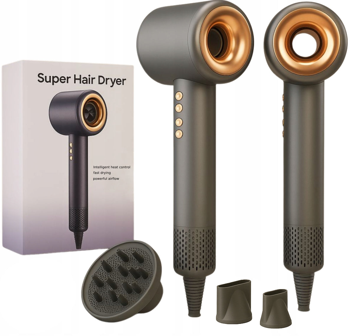 PROFESSIONAL HAIR DRYER WITH IONIZATION 1600W 4 TIPS HAIR DRYER