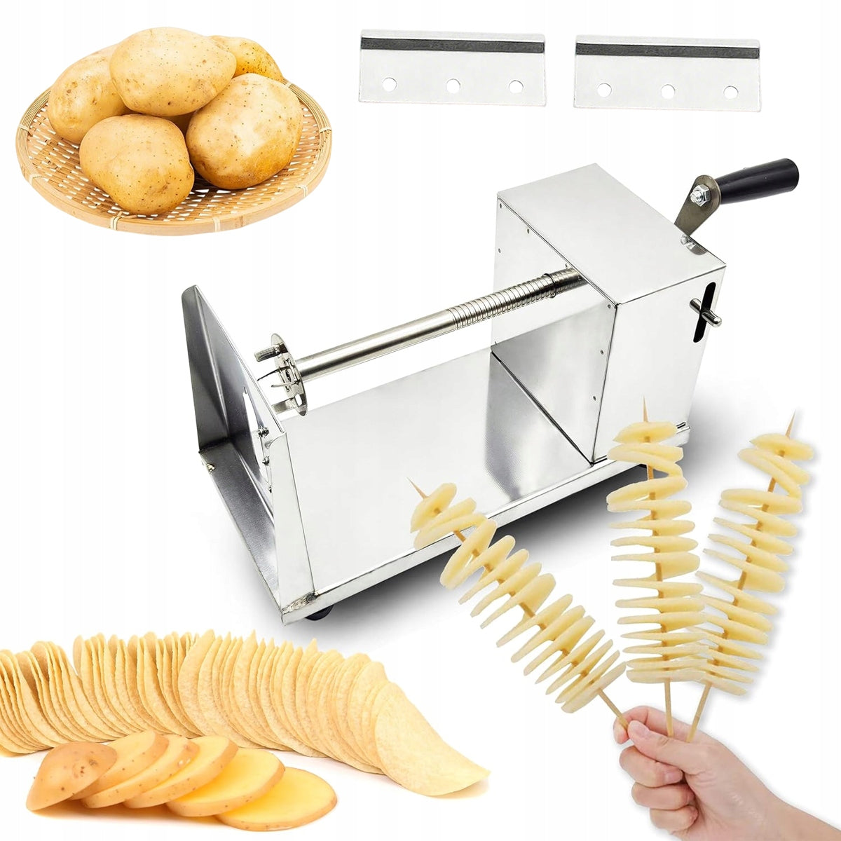 PROFESSIONAL MACHINE FOR TWISTED POTATOES CHIPS AND STICKS 3 BLADES Manufacturer code 4894138639708