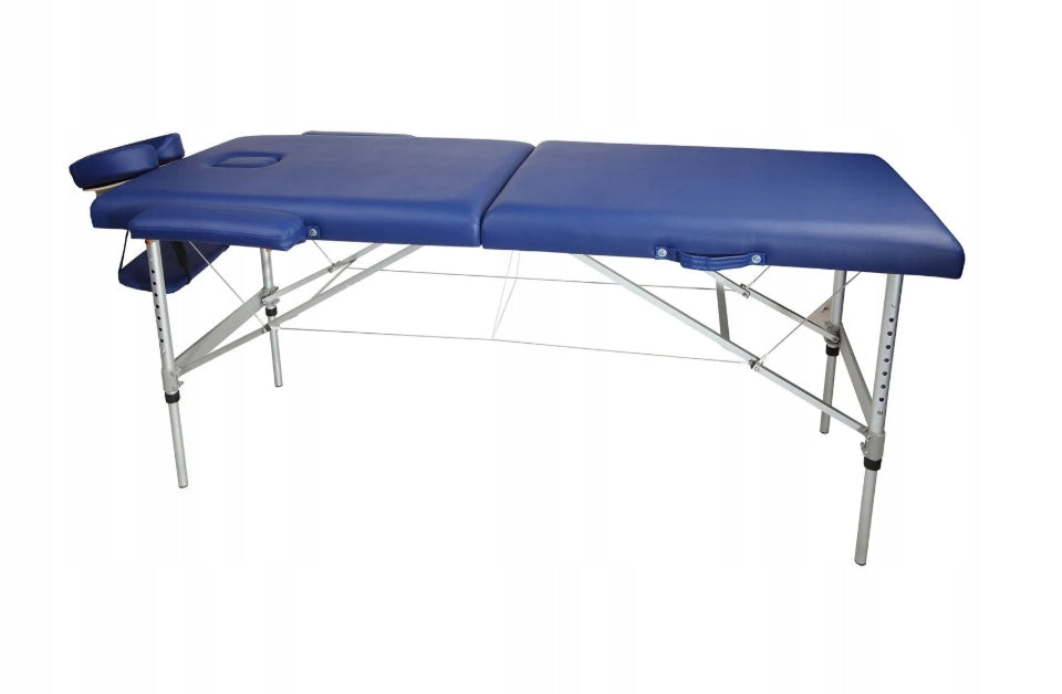 PROFESSIONAL MASSAGE TABLE – 3-SEGMENT, ALUMINIUM, MOBILE, BLUE