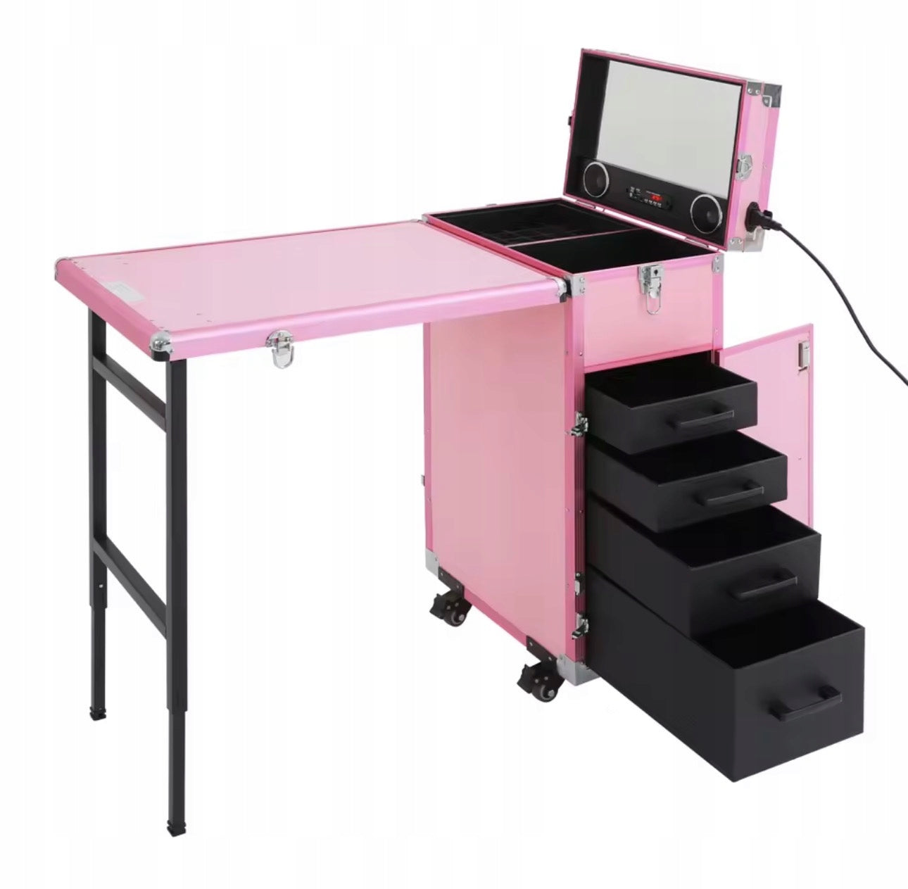 PROFESSIONAL MOBILE MANICURE TABLE FOLDING TRUNK WITH WHEELS