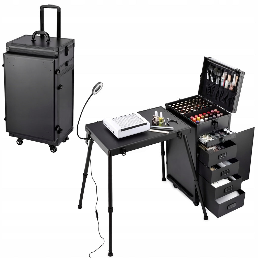 PROFESSIONAL MOBILE MANICURE TABLE FOLDING TRUNK WITH WHEELS