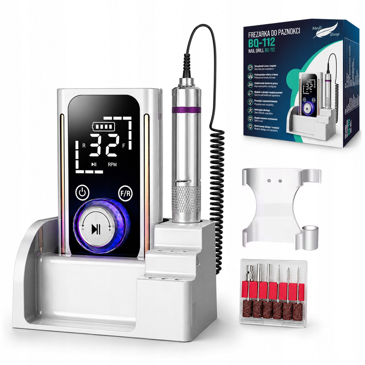 PROFESSIONAL NAIL MILLING MACHINE MANICURE PEDICURE STRONG 45 THOUSAND RPM
